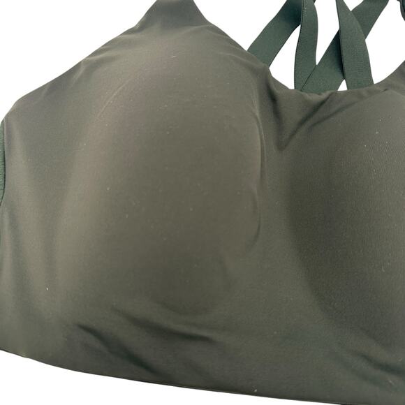 Lululemon Dark Green Halter Strappy Energy High Impact Sports Bra Size 38DD - Picture 2 of 6